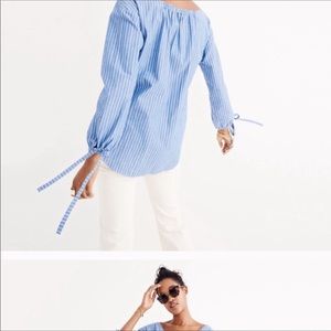 Madewell Tops - Madewell Morningview Blue & White Striped Shirt Madewell Tops - Madewell Morningview Blue & White Striped Shirt